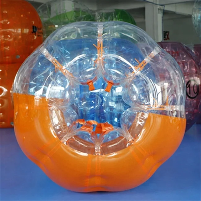 Orange 0.7mm TPU 1.2md Inflatable Human Body Sized Hamster Bubble Soccer Ball Bumper Ball For Sale