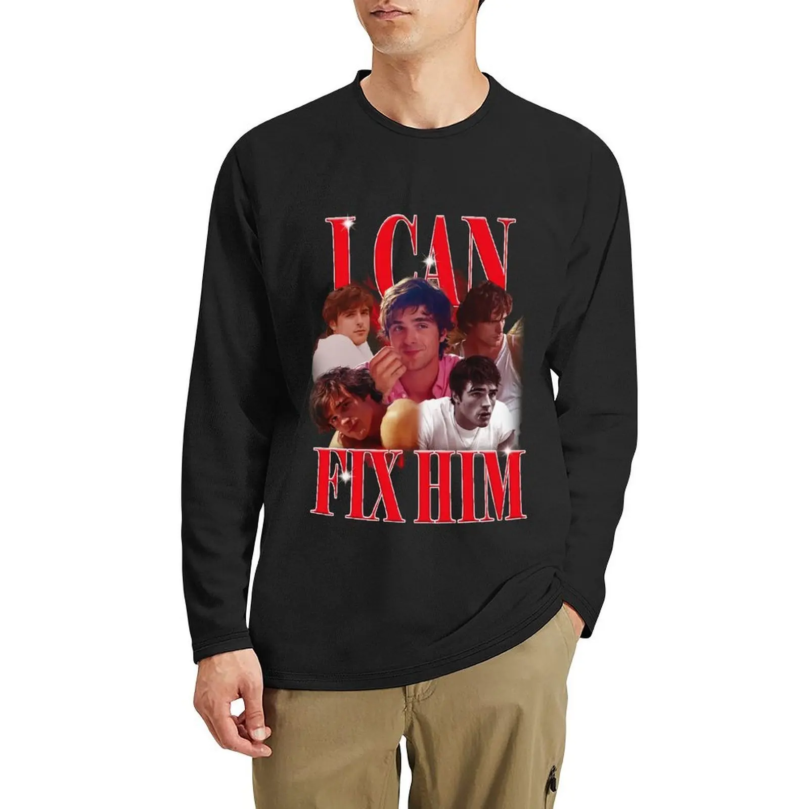 

Jacob Elordi I Can Fix Him Long T-Shirt black t shirts boys white t anime funny for men