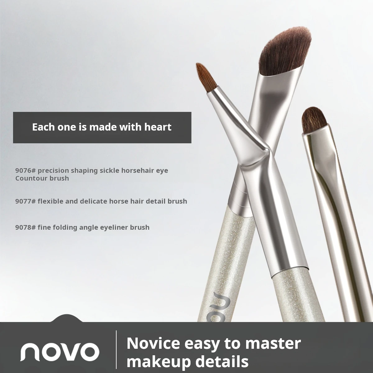 NOVO High Quality Vegan Nose Defining Brush For Seamless Shadow Blending And Detailed Eye Makeup Application