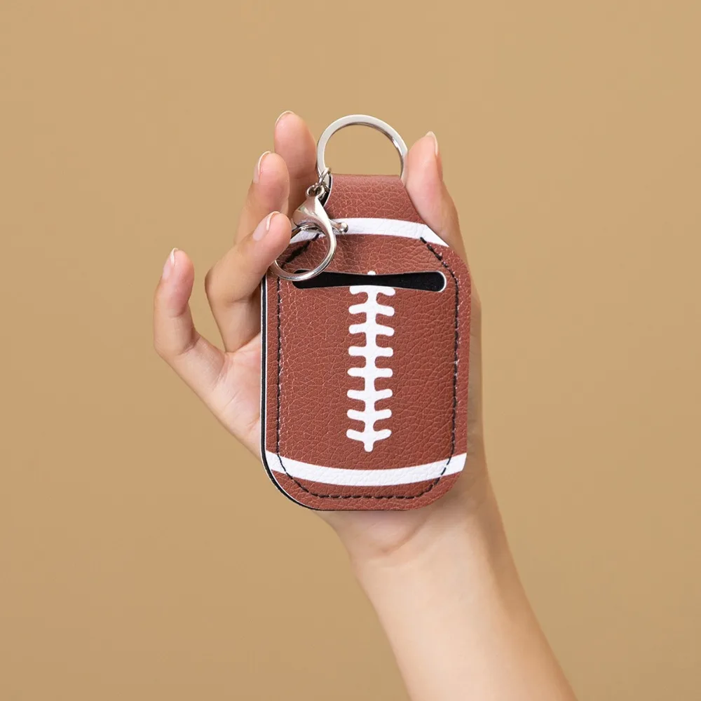 Sports Hand Sanitizer Keychain Rugby Baseball Football Pendant Volleyball Tennis Basketball Sub-bottle Keyring Car Key Pendant