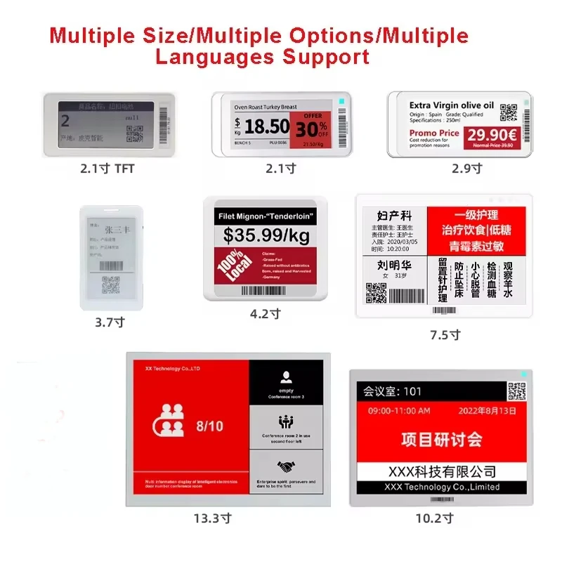 1 szt. Wielowymiarowa elektroniczna metka cenowa Karta wyświetlacza Epaper Biblioteka Magazyn Supermarket Cena System Android Aktualizacja aplikacji Bluetooth