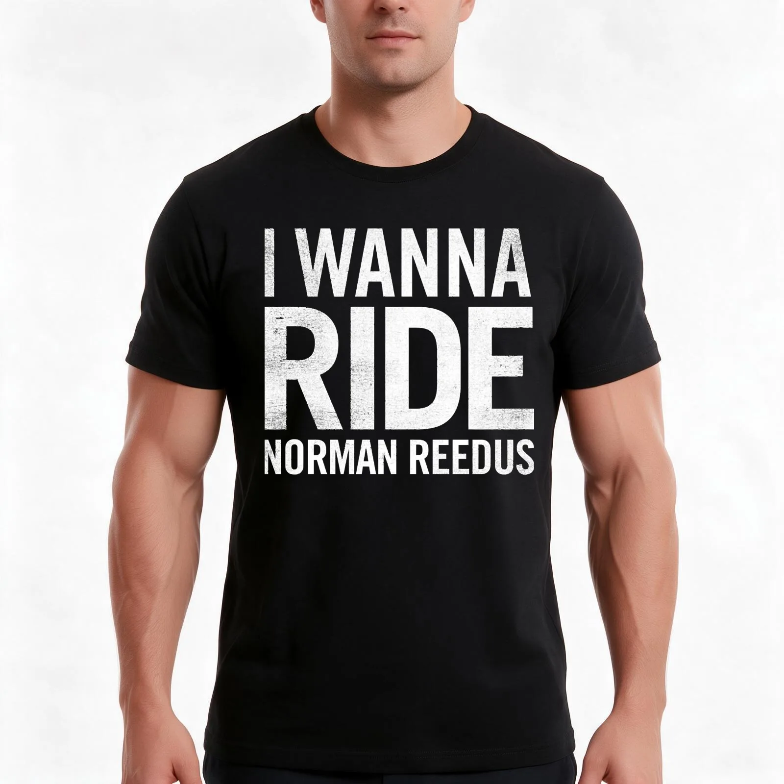 I WANNA RIDE NORMAN REEDUS T-Shirt Summer Casual Cotton Tee Oversized Streetwear Tops Vintage Graphic Print Unisex Men Women