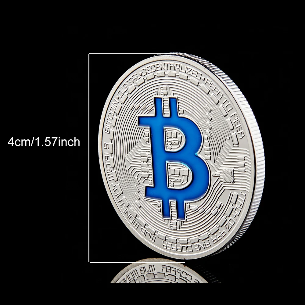 Bitcoin Collectible Coin Silver Plated Physical Casascius Bit BTC Commemorative Coins