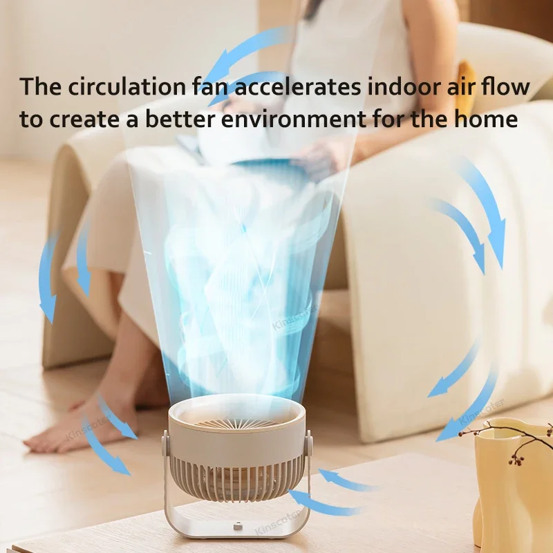 Портативный электрический вентилятор 3600 мАч, беспроводной вентилятор с циркуляцией воздуха, беспроводной настольный настенный, потолочный, воздушный охладитель, тихий вентилятор