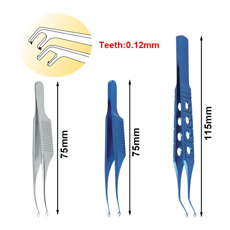 

Polack Corneal Suturing Forceps Tweezers Curved Angle Shafts Ophthalmic Surgery Instrument