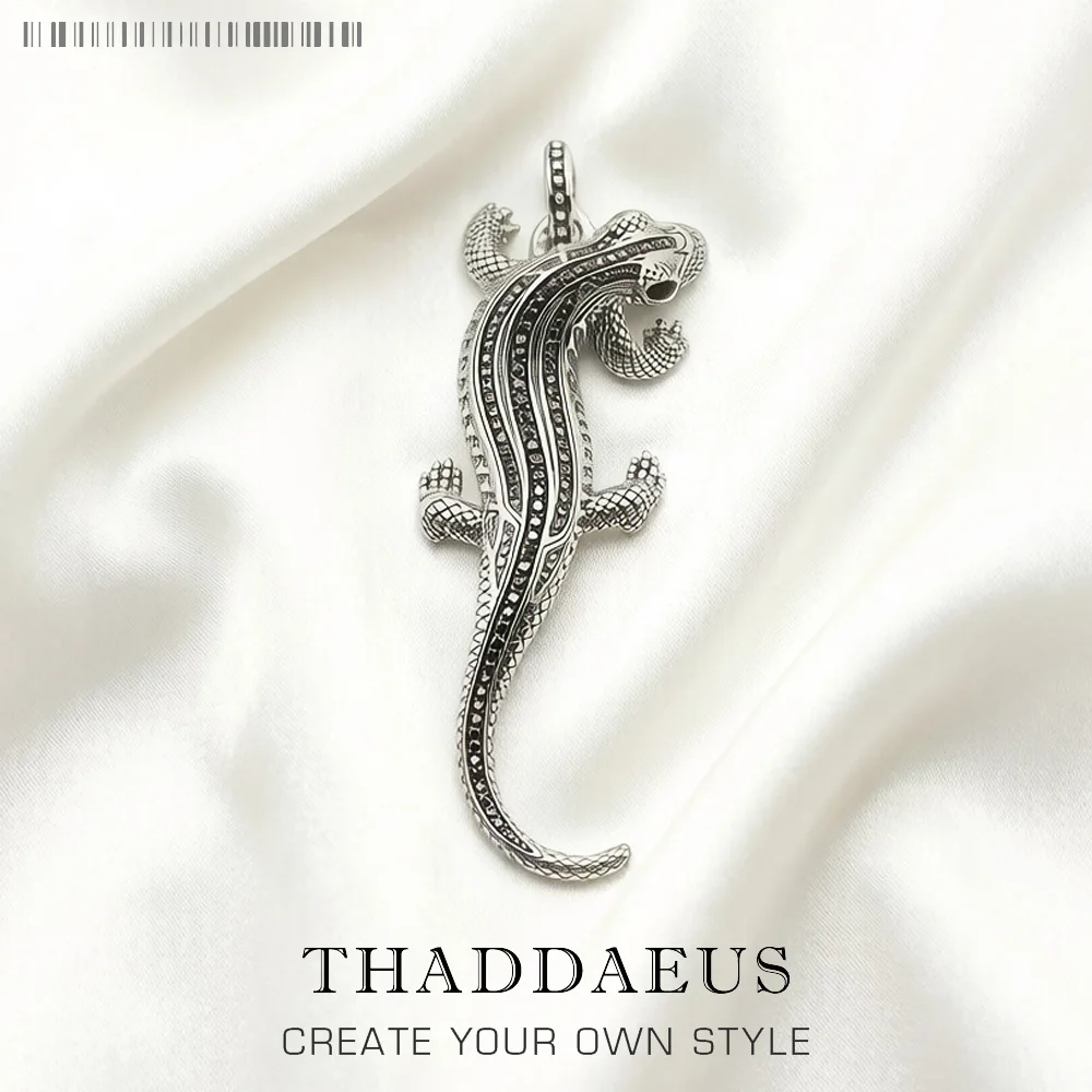

Pendant Salamander Pave New Fashion Trendy Heart 925 Sterling Silver Jewelry Europe Rebel Accessories Gift For Men Women