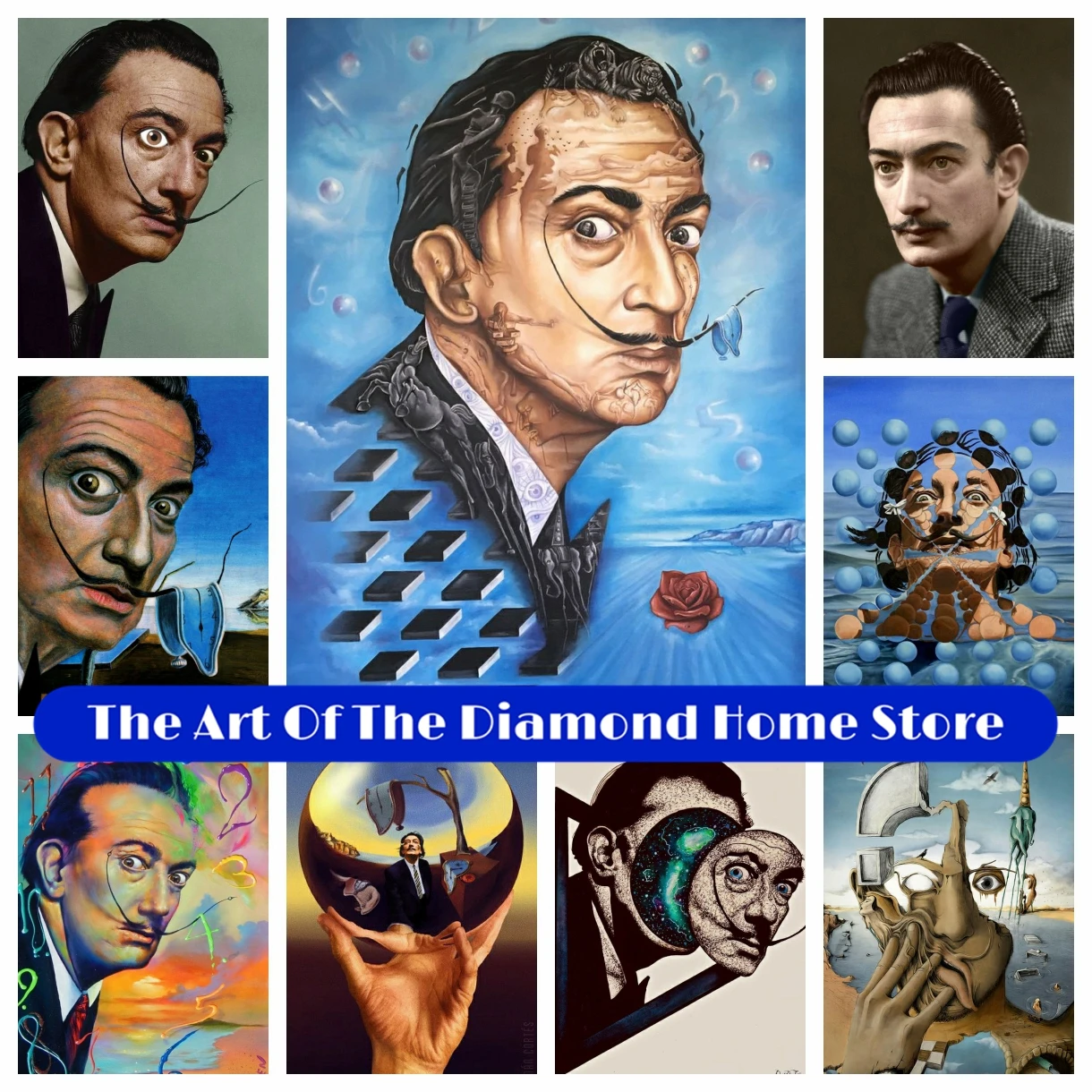 

5D DIY AB Diamond Painting Famous Surrealism By Salvador Dali Square Round Cross Stitch Rhinestones Mosaic Embroidery Home Decor