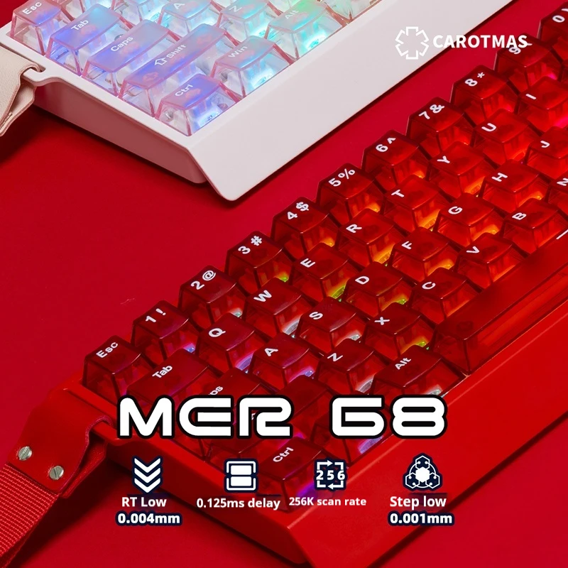 

Carotmas Mer68 Pro клавиатура с магнитным переключателем, проводная механическая клавиатура RT0,004 мм, 8000 Гц, игровая клавиатура с низкой задержкой, подарки для геймеров