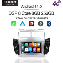 CarPlay 7'' Android 13.0 Car Android Player 8GB 256G multimedia car radio GPS WiFi For Toyota Yaris XP90 Vitz Platz 2005-2012