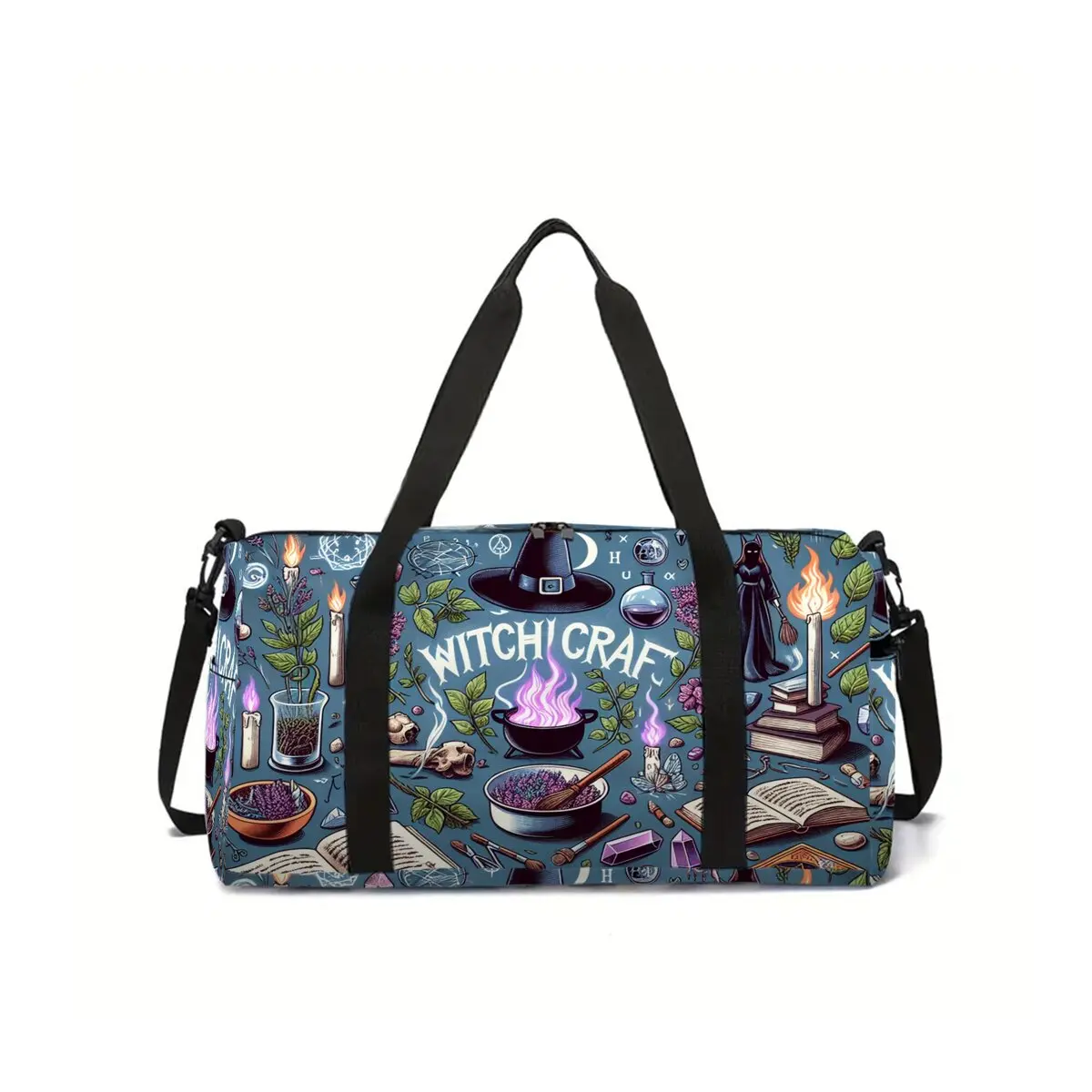 Magic Potion Print Cat School Travel Bag Large Capacity Luggage Bag 2D Flat Cartoon Best Gift for Boys Girls Fashion Style