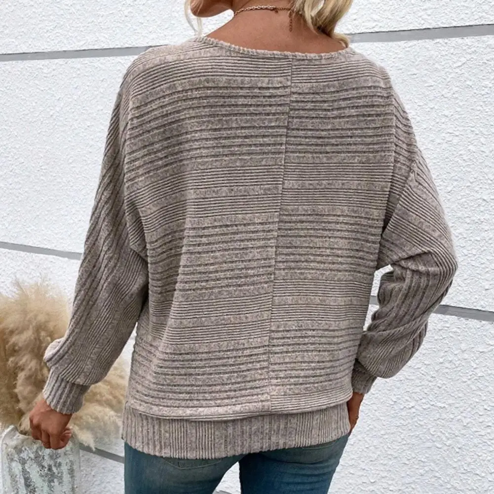 Autumn/Winter New Comfortable Casual Solid Color Sweaters Long Sleeve Round Collar Splicing Head Pullover 2024 Loose Female Tops