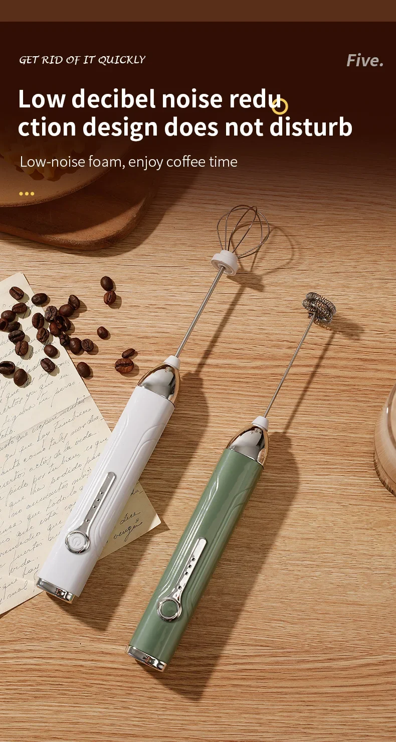 Drahtlose Typ-C Wiederaufladbare 3-geschwindigkeit Mini Handheld Milchaufschäumer Kaffeeaufschäumer Tragbare Küche Kochen Werkzeuge Schneebesen schaum Mixer – Detail 17