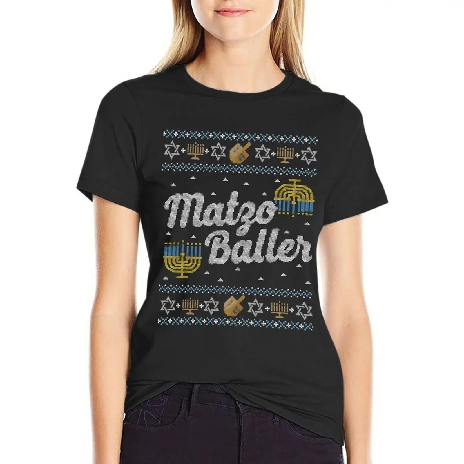 

Funny Ugly Hanukkah Sweater, Matzo Baller Matzah Balls T-Shirt summer clothes funnys sweat designer clothes Women luxury