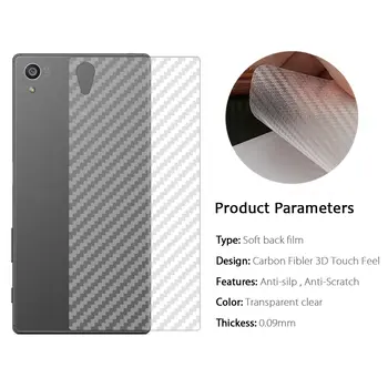 5 kusů měkkých 3D uhlíkových vláken zadní fólie pro Sony Xperia XZ3 XZ2 XZ1 XZ Premium Z3 Z5 Compact ochranná samolepka na zadní displej 6 nejlepší prodej zadní kryt Sony Xperia XZ Premium - №3