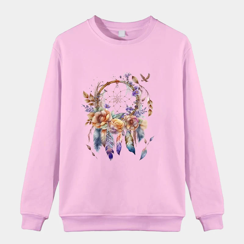 Dreamcatcher Long Sleeve Unisex Casual Crewneck Sweatshirt Pullover Loose Sweat Personality Clothing