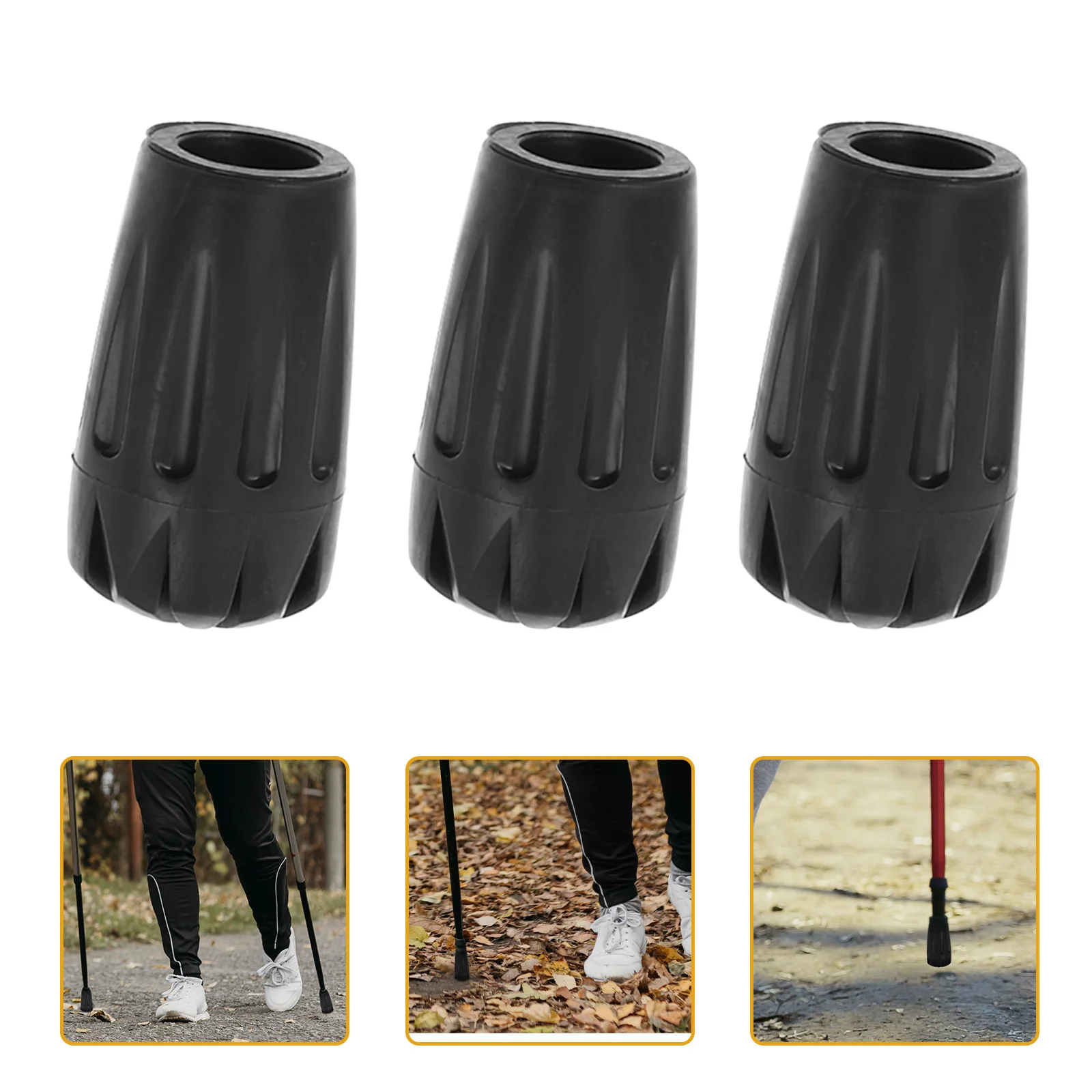 

10 Pcs Alpenstock Accessories Walker Trekking Pole Tips Replacement Foldable Hiking PVC Material Miss Walking Stick