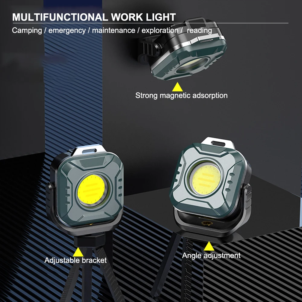 Amanfire KXK986 Światło robocze Mini latarka Led z magnesem Przenośna ładowalna lampa LED Światło awaryjne