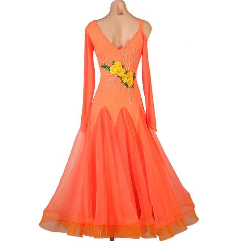 Vestidos de competición de baile moderno de salón para mujer, disfraces de escenario de vals estándar de flamenco, ropa de noche personalizada, D1408