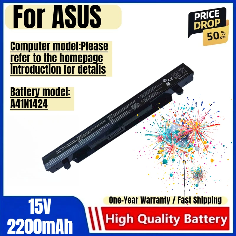 

A41N1424 for ASUS ZX50J ZX50JX4200 ZX50JX4720 FX-PLUS ROG GL552 Laptop Battery High Capacity Battery Replacement Bateria