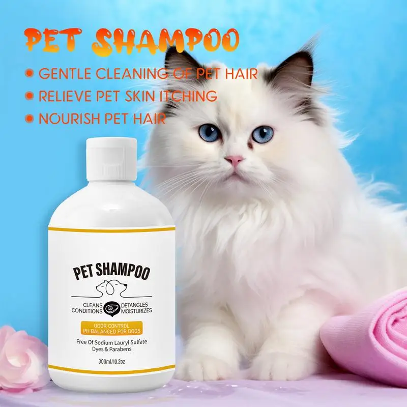 Gentle Dog Shampoo Pet Shampoo Body Wash Cat Shampoo Shower Gel Pet Wash Odor Eliminating Natural Deodorizing Shampoo Dog Bath