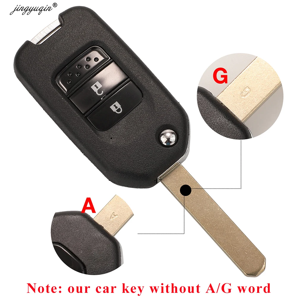 jingyuqin 2/3BTN Remote Key for Honda Civic Accord City CR-V Jazz XR-V Vezel HR-V FRV Spirior JADE 433MHz HLIK6-3T / TWB1G721