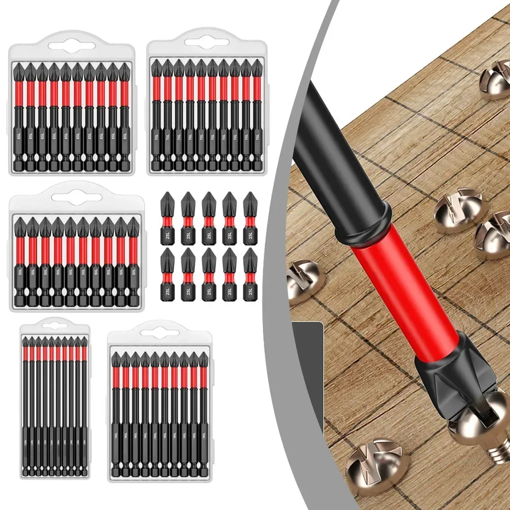 10pcs PH2 Magnetic Screwdriver Bit 25/50/65/70/90/150mm Anti-Slip Long Driver Drill Bits For Home Car Electrical Repair