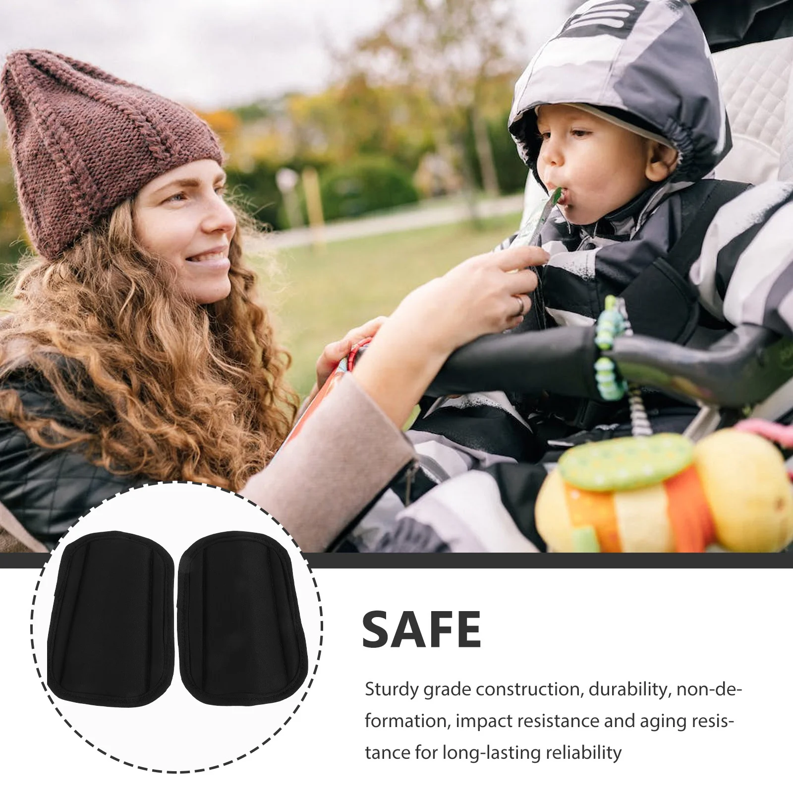 แผ่นรองไหล่เพื่อความปลอดภัย 1 คู่ แผ่นรองนุ่มระดับพรีเมียม ปกป้องจากแรงเสียดทานของรถเข็นเด็ก ปลอกสายรัดอเนกประสงค์