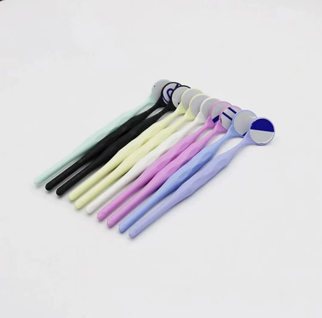 AG 10pcs/Box Dental Double Sided Mouth Mirrors Autoclavable Surface Exam Reflectors With Handle Oral Mirror Tooth Whitening