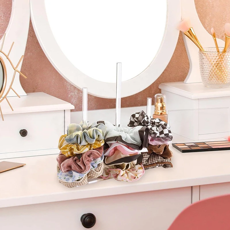 

Акриловый держатель для повязки на голову, прозрачная подставка для хранения резинок для волос, стеллаж для выставки товаров ювелирных изделий, органайзер, браслеты, держатель для колец для волос