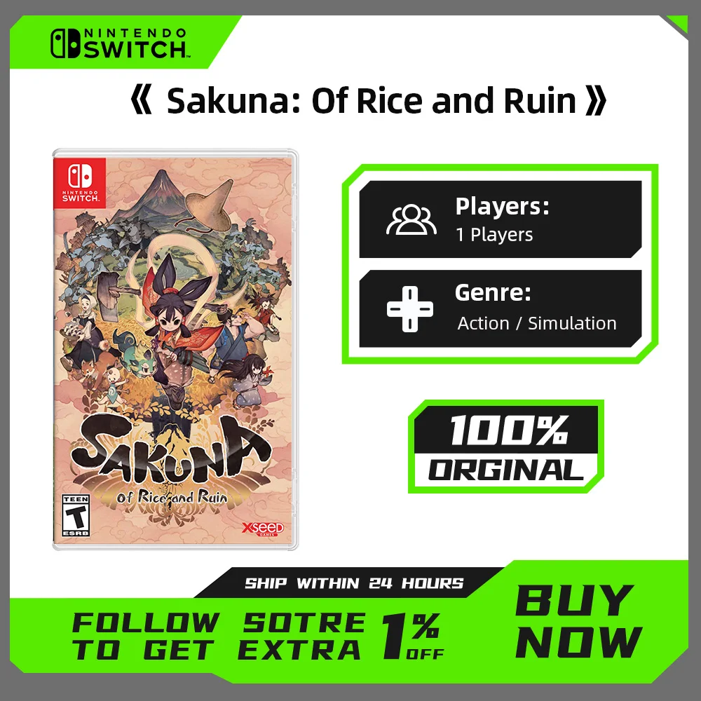 Nintendo Switch Game Deals -Sakuna : Of Rice and Ruin - for Nintendo Switch OLED Switch Lite Switch Game Card Cartridge Physical