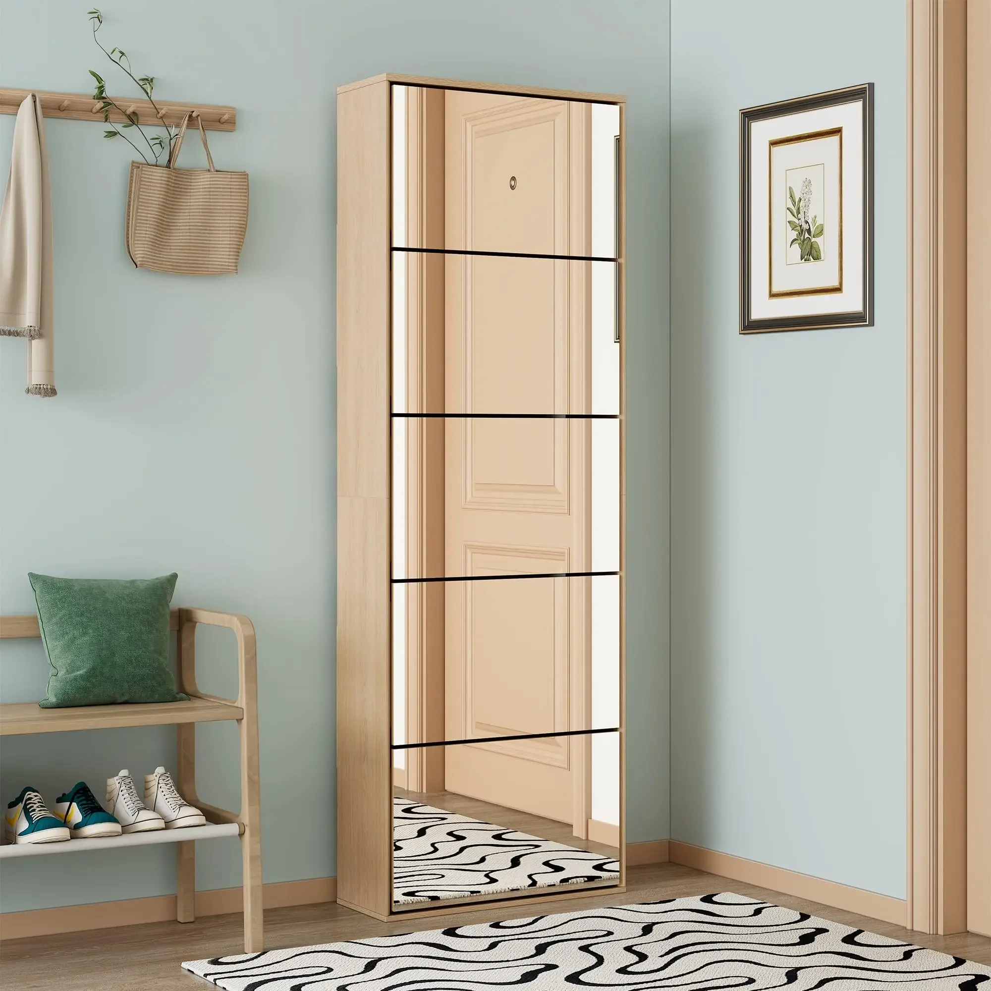 Classic Stylish Black Spacious Industrial Shoe Cabinet Versatile Walnut Oak Tall Elegant Shoe Cabinet Zapatero Storage Furniture