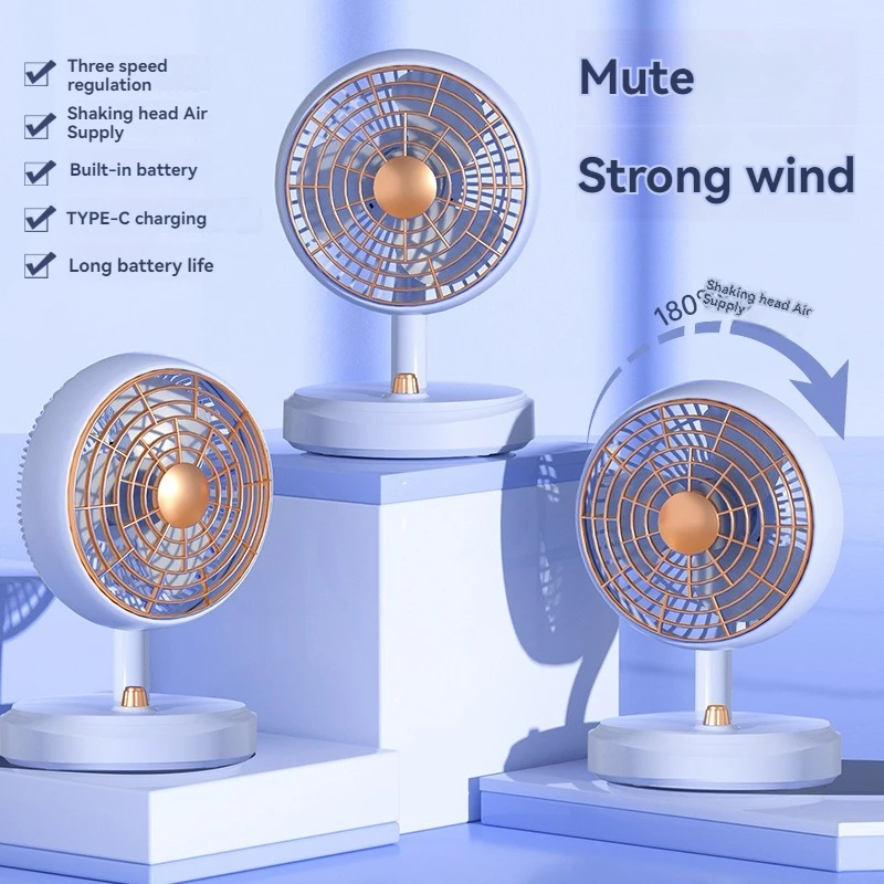 Strong Wind Home Shake Head Table Fan Desktop Fan Outdoor Portable Office Silent Blowing Fan Office Dormitory Student Bedroom