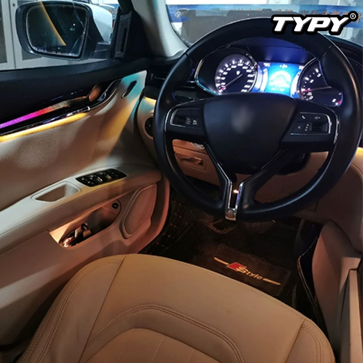 Car Decoration Mood Lighting For Maserati Quattroporte Ghibli Levante 64 Color LED Dynamic Interior Ambient Light