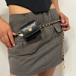 Luxury Desiner Girdle Chain Belt Bag Female camellia Mini Waistpack Versatile Purse Elegant Belt For Women Dress Jeans Waistband