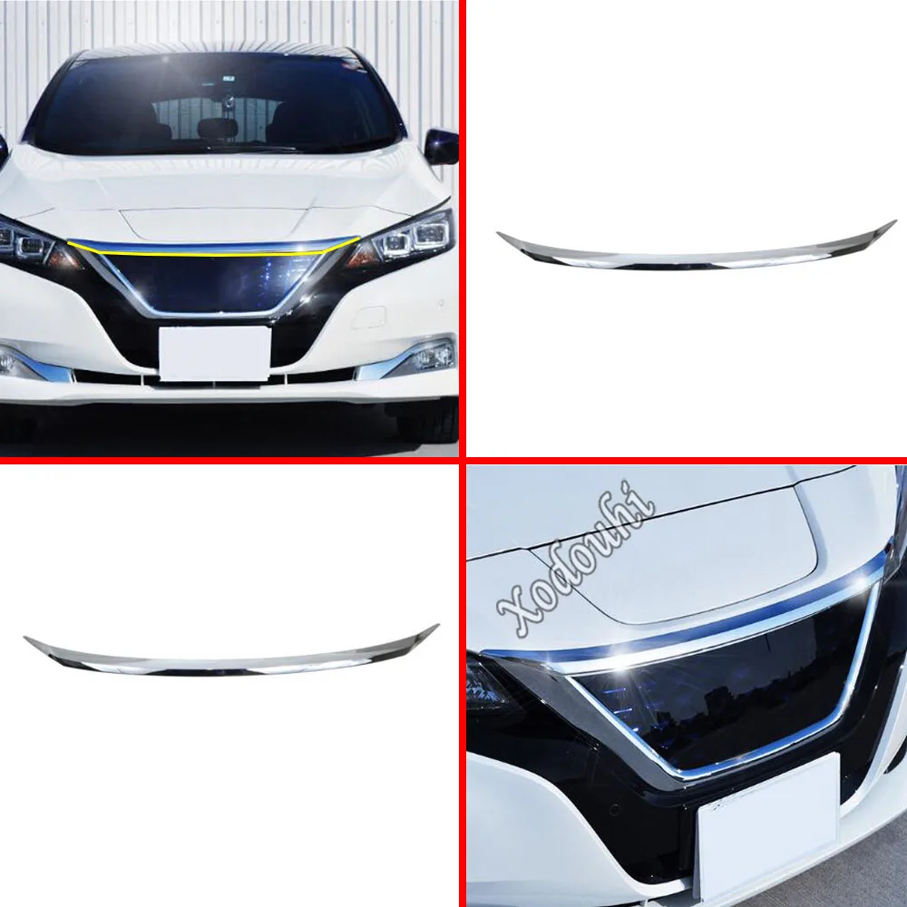 

Car Cover Bumper Engine ABS Chrome Trim Front Grid Grill Grille Frame Edge 1pcs For Nissan Leaf 2017 2018 2019 2020