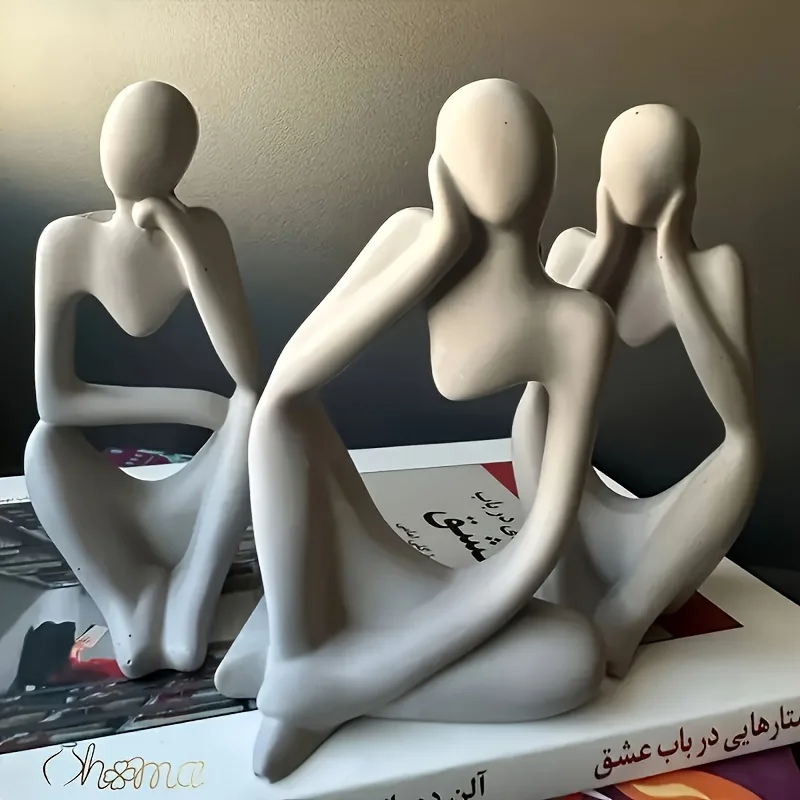 Molde de resina para fundición, con figura humana en meditación; adecuado para fundición con resina epoxi y yeso; para proyectos de bricolaje en el hogar.