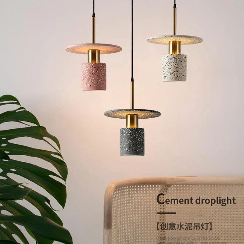 

Modern Creative Color Terrazzo Pendant Lights Hotel Bedroom Bedside Restaurant Hanging Lamp Indoor Lighting Suspension Luminaire