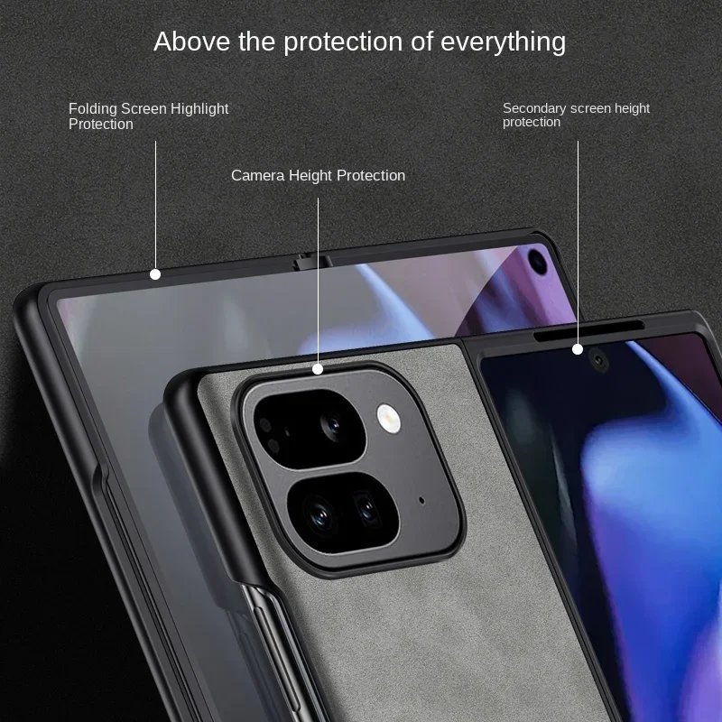 Luxury Business Man Phone Case for Google Pixel Pixel 9 Pro Fold Fold2 Sheepskin Leather All-inclusive Lens Phone Back Cover