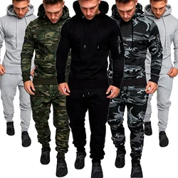 Sweat-shirt à capuche et pantalon pour homme, vêtements deux pièces, tenue de sport, à la mode