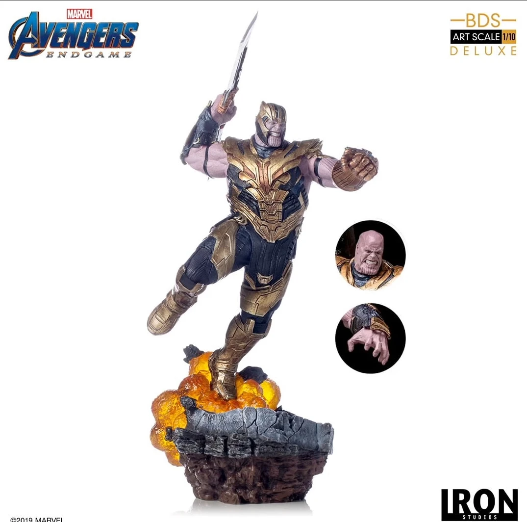 

In Stock Brazil Factory 1/10 Avengers 4 Thanos Statue Normal / Deluxe Edition Marvel Movie Characters Desktop Collection Gift