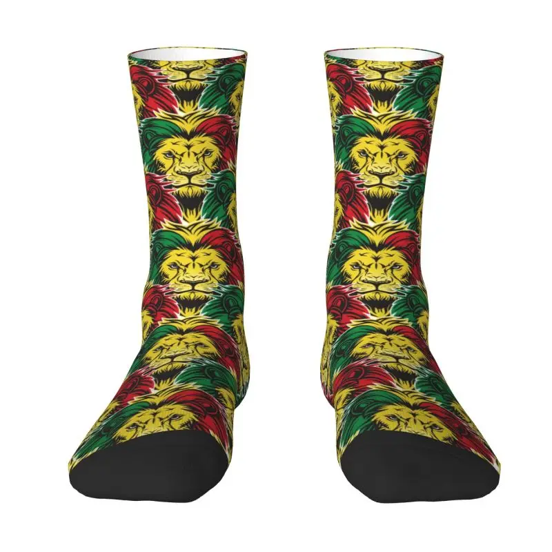 Cool Jamaica Rasta Lion Socks Men Women Warm 3D Print Reggae Jamaican Flag Football Sports Socks