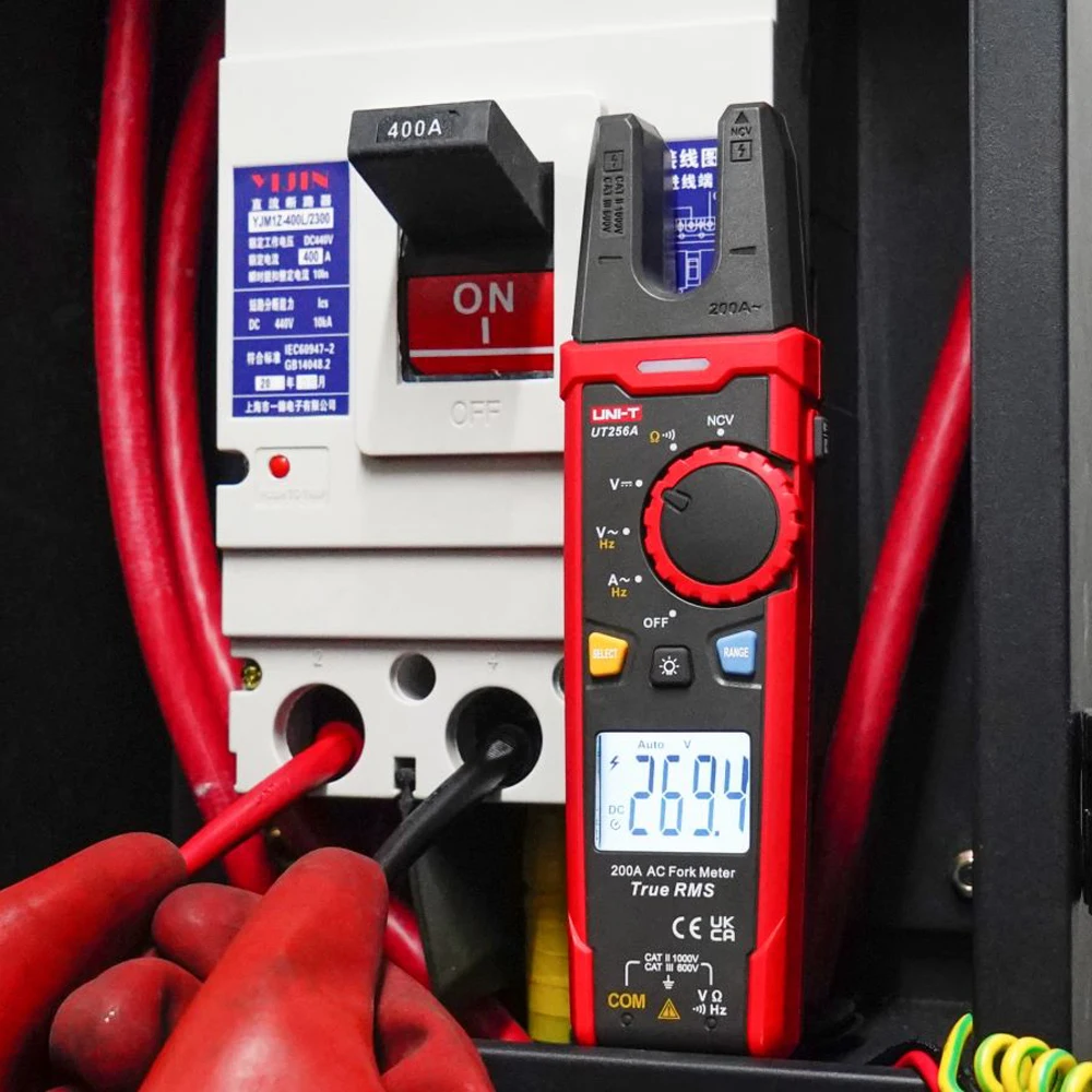 UNI-T UT256A Digital Clamp Meter True RMS Fork Meter AC Current Pliers Ammeter Voltmeter Capacitor Frequency Tester