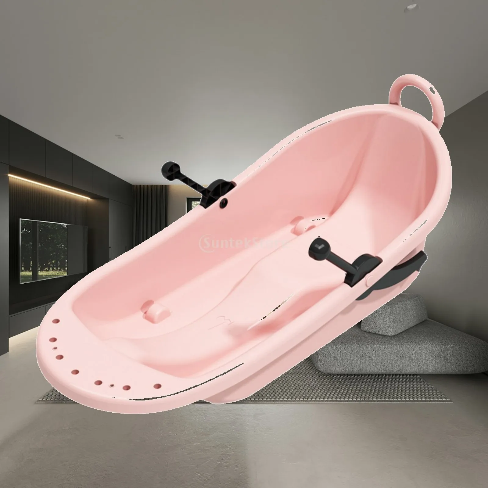 Cold Resistant Snow Sled Board with Handles for Kids Adult Toboggan Sledge Downhill Winter Sledding Sand Sliding Lawn Toy