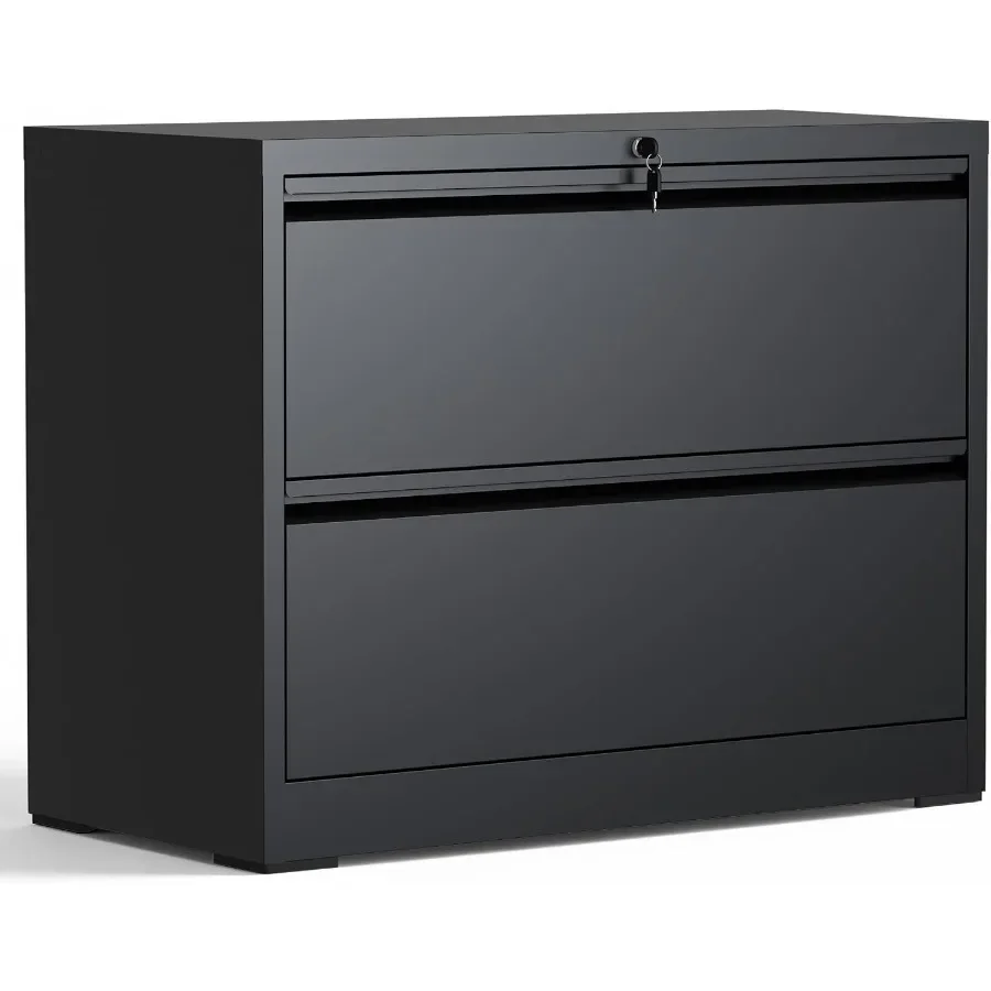 2 Drawer Lateral File Cabinet with Lock, Metal Storage Cabinet
