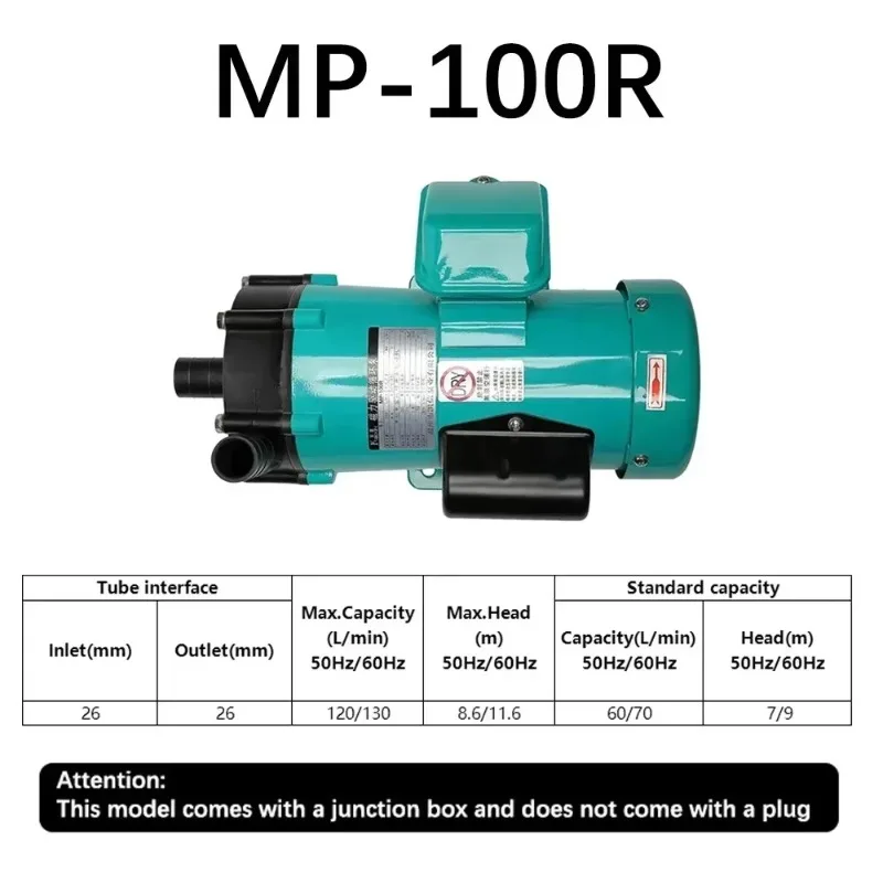 220V 380V 250W MP-100R/100RM/100RX Magnetic Drive Pump, Large Flow Circulating Water Pump, Acid Alkali Resistant