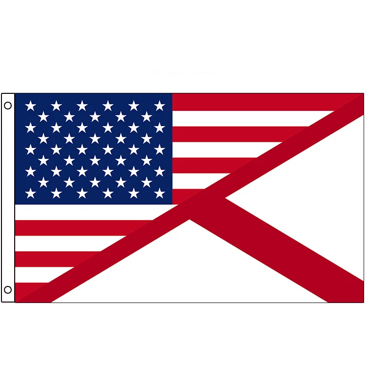 USA With Alabama State Flag 2ft*3ft (60*90cm) 3ft*5ft (90*150cm) Size Christmas Decorations for Home Flag Banner