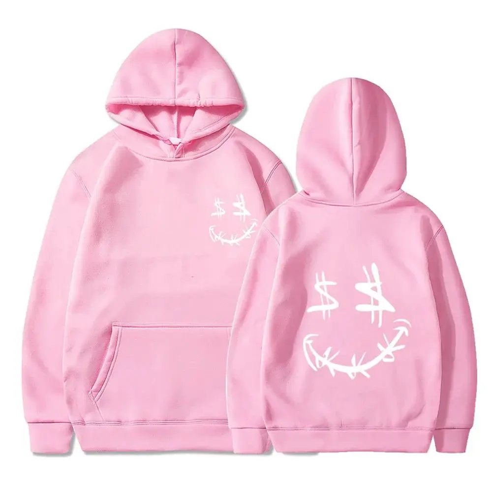

2024 autumn/winter fashionable casual sportswear, white clown dollar eye printed men's and women's hooded sportswear