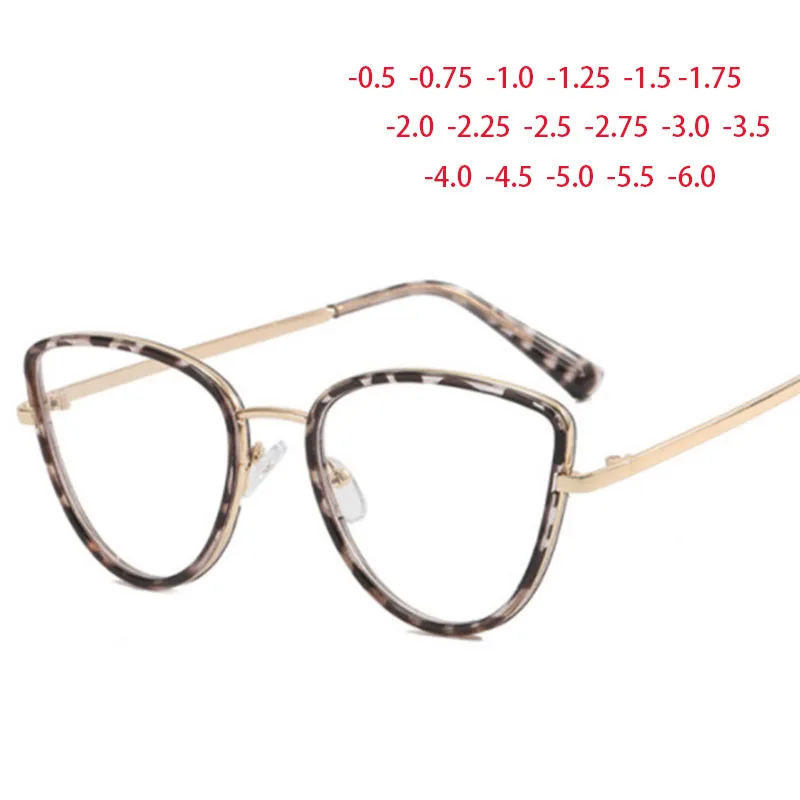 

Cat Eye Metal Frame Clear Glasses Myopia Nerd Spectacles -0.5 -1.0 -2.0 to -6.0, Fashion Hyperopia +0.5 to +6.0