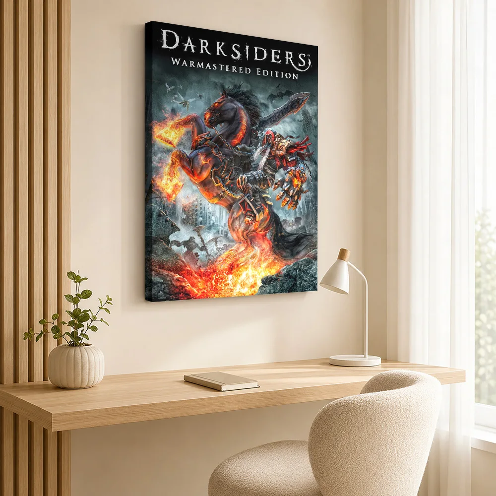 Darksiders Warmastered Edition Game Cover Canvas Print Poster Custom Photo Gaming Anime Wall Art for Game Room Dorm Decoration