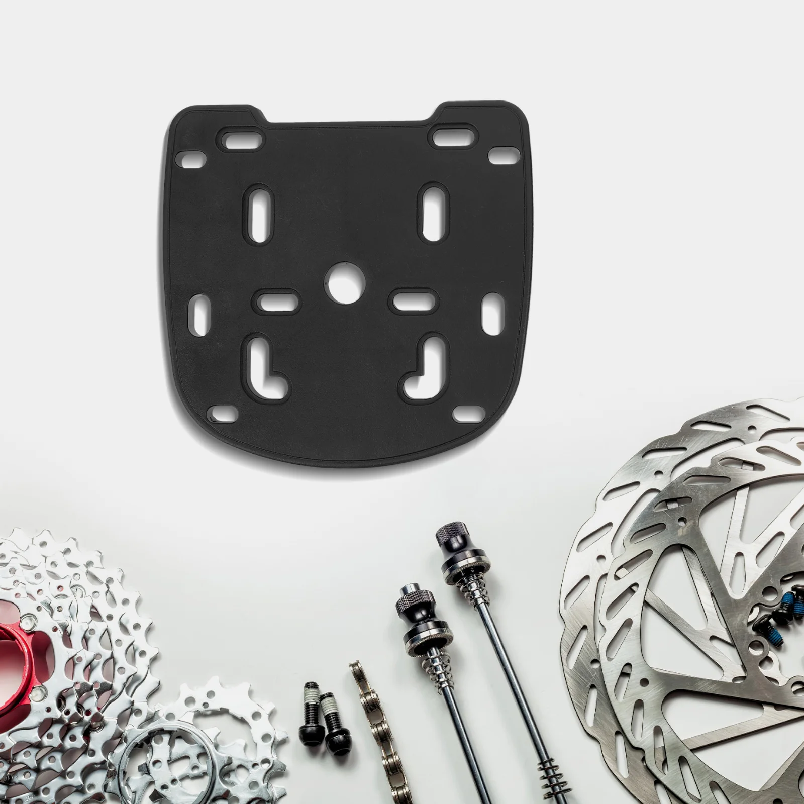 2 قطعة دراجة كهربائية عالمية الخلفي الجذع قاعدة لوحة سميكة الخلفية البضائع قوس دراجة نارية تخزين الرف الثقيلة البلاستيك